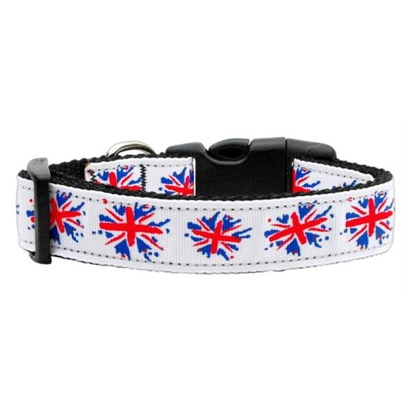 Unconditional Love Graffiti Union Jack- UK Flag Nylon Ribbon Collar Medium UN2451406